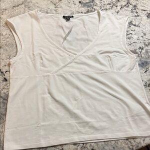 J Crew White Sleeveless Blouse